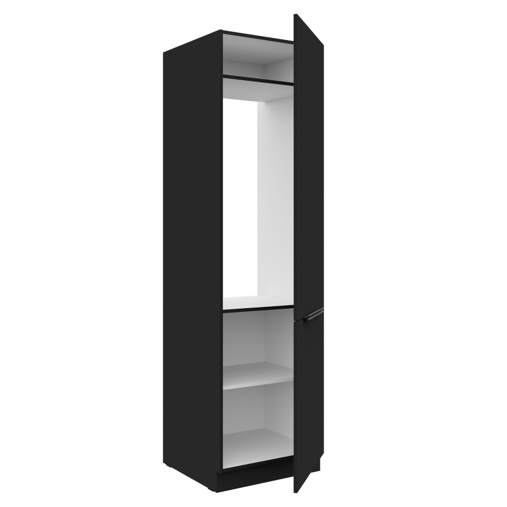 Dulap pentru frigider incorporat, negru, SIBER 60 LO-210 2F — imaginea 2