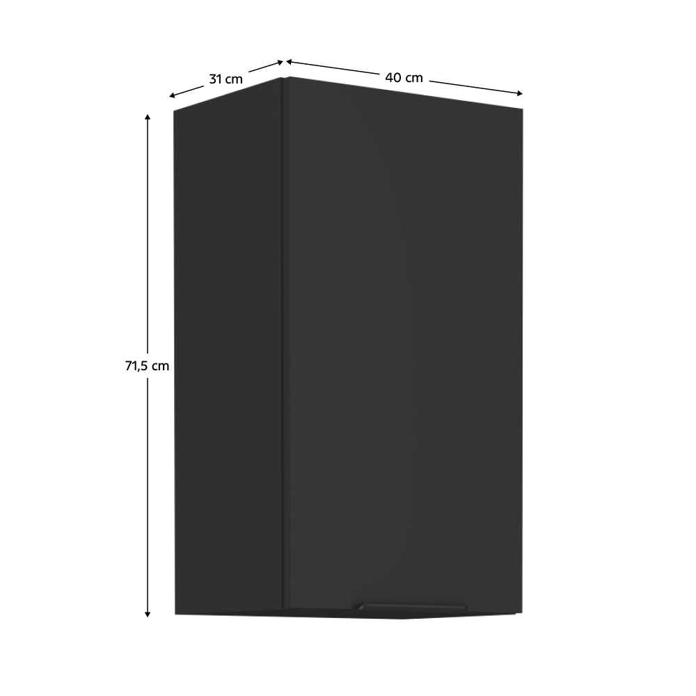 Dulap superior, negru, SIBER 40 G-72 1F — imaginea 9