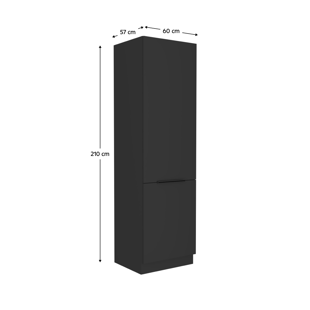 Dulap inalt, negru, SIBER 60 DK-210 2F — imaginea 9