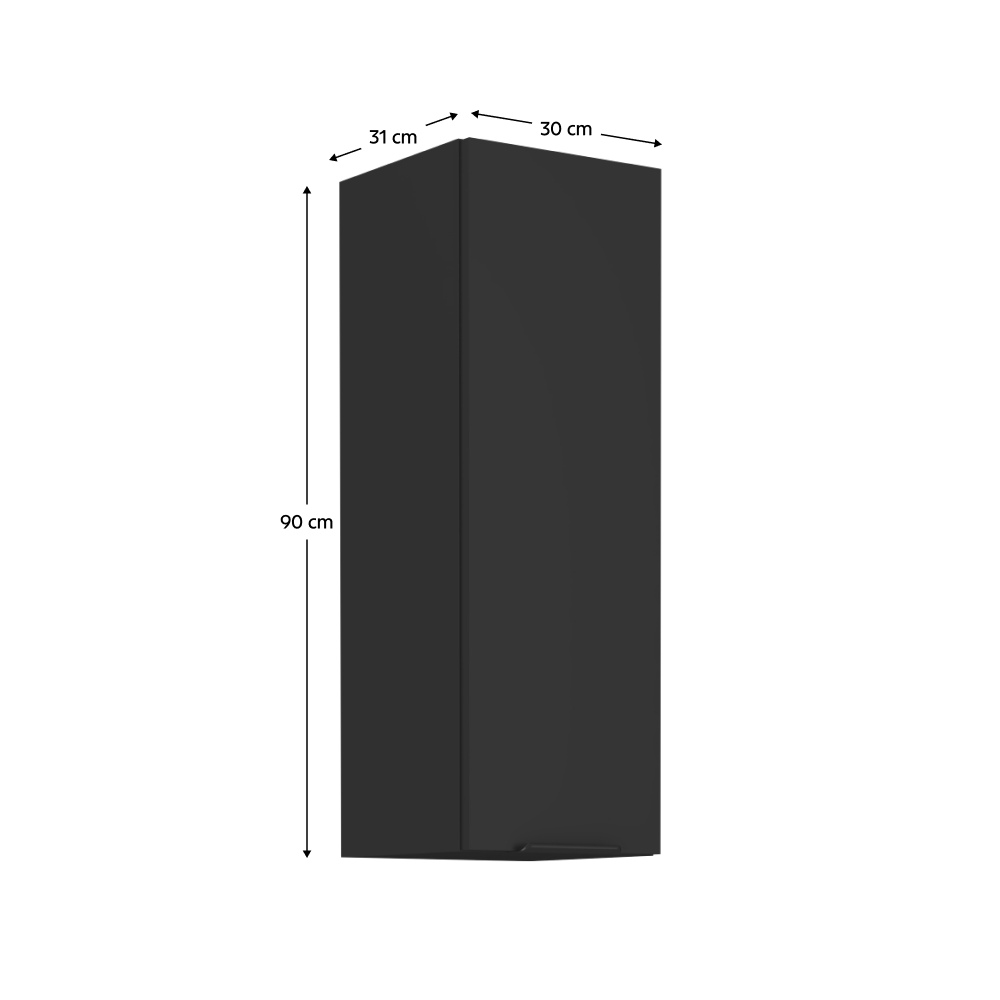 Dulap superior, negru, SIBER 30 G-90 1F — imaginea 9