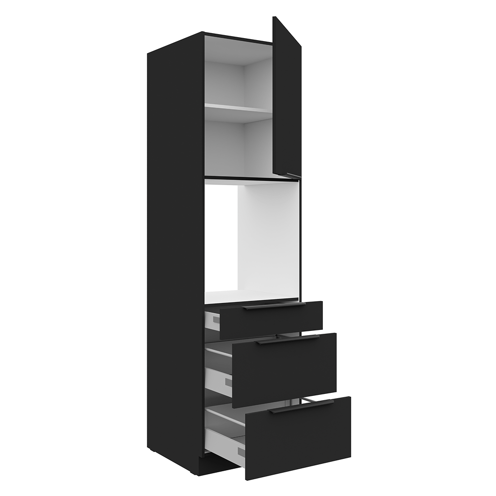Dulap inalt pentru cuptor incorporabil, negru, SIBER 60 DPS-210 3S1F — imaginea 3
