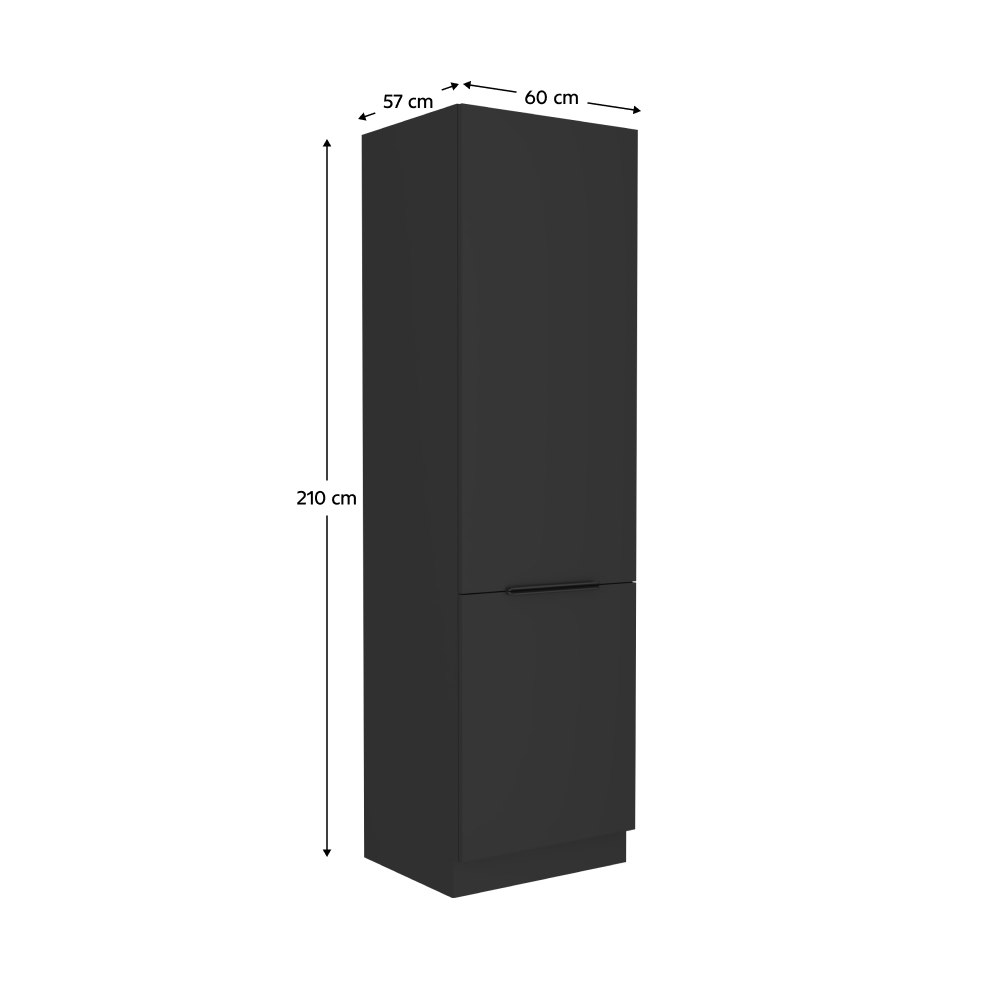 Dulap pentru frigider incorporat, negru, SIBER 60 LO-210 2F — imaginea 9