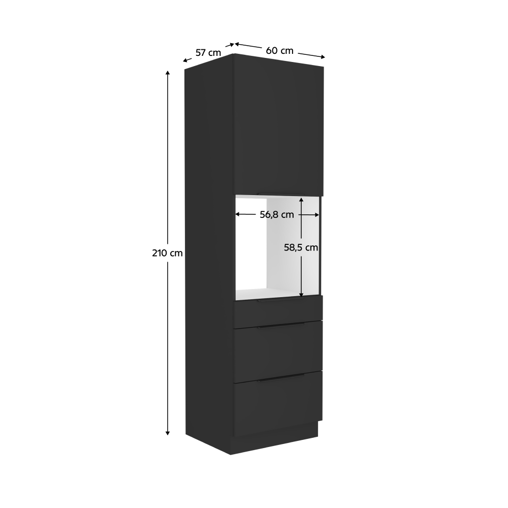 Dulap inalt pentru cuptor incorporabil, negru, SIBER 60 DPS-210 3S1F — imaginea 9