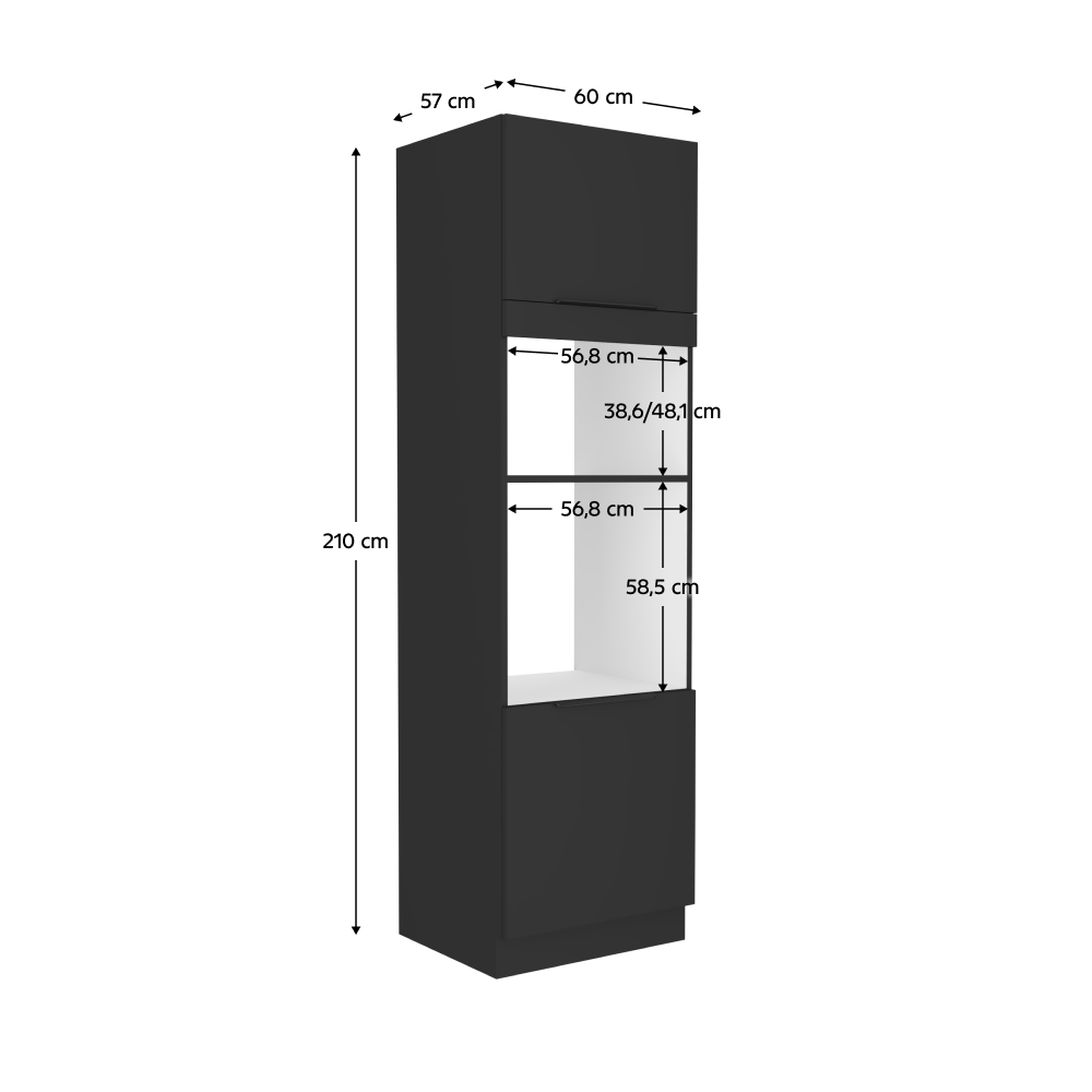 Dulap inalt pentru cuptor si cuptor cu microunde, LULA 60 DPM-210 2F — imaginea 9