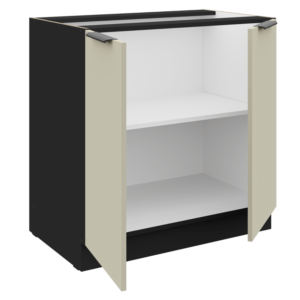 Dulap inferior, casmir/negru, ARAKA 80 D 2F BB — imaginea 2