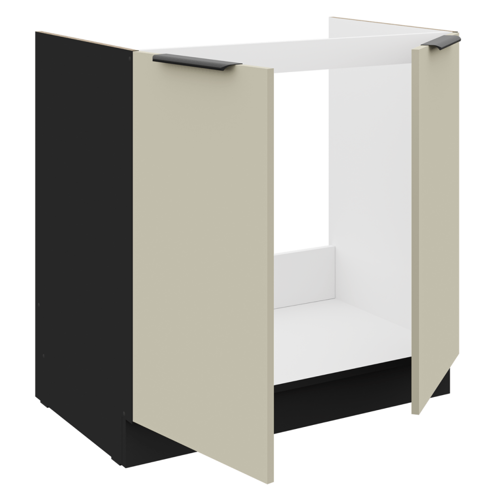 Dulap de chiuveta inferior, casmir/negru, ARAKA 80 ZL 2F BB — imaginea 8