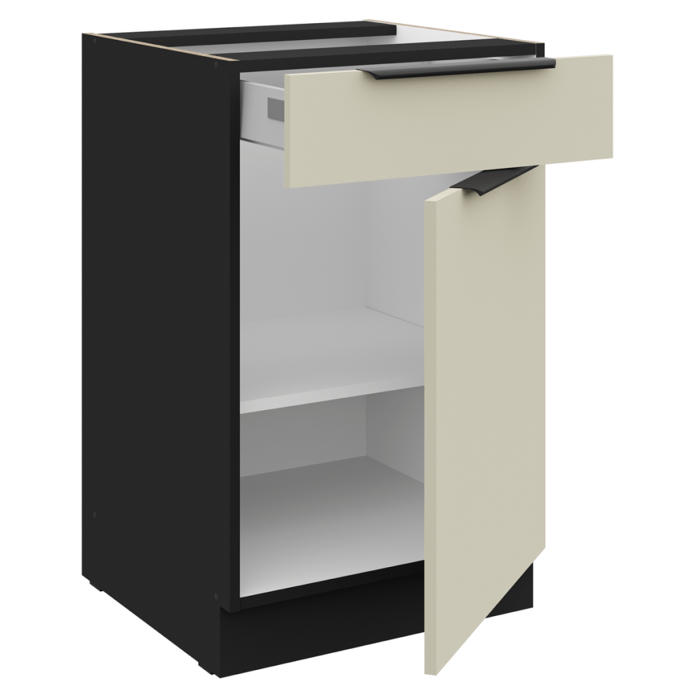Dulap inferior, casmir/negru, ARAKA 50 D 1F 1S BB — imaginea 2