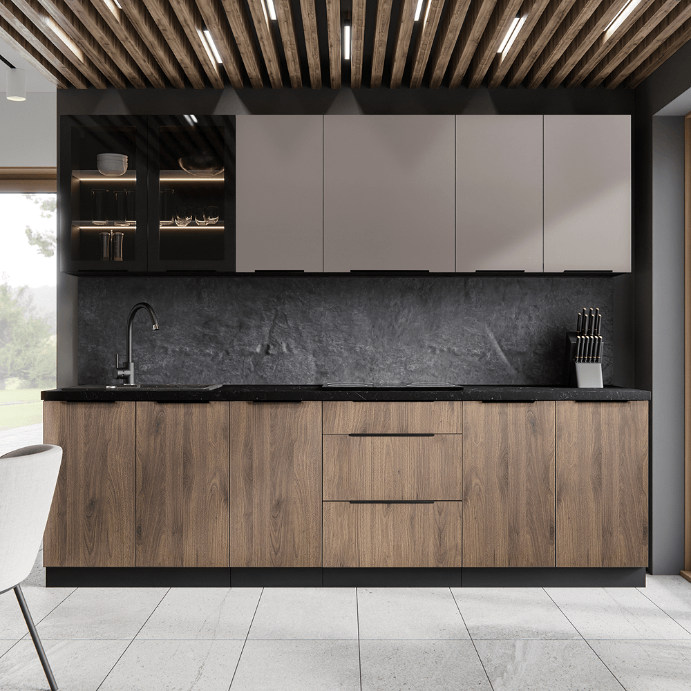 Dulap inferior, casmir/negru, ARAKA 60 D 3S BB — imaginea 9