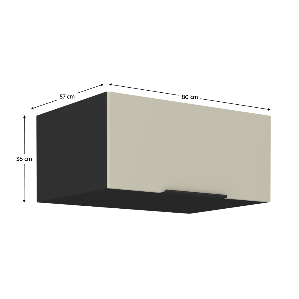 Dulap superior, casmir/negru, ARAKA 80 NAGU-36 1F — imaginea 6