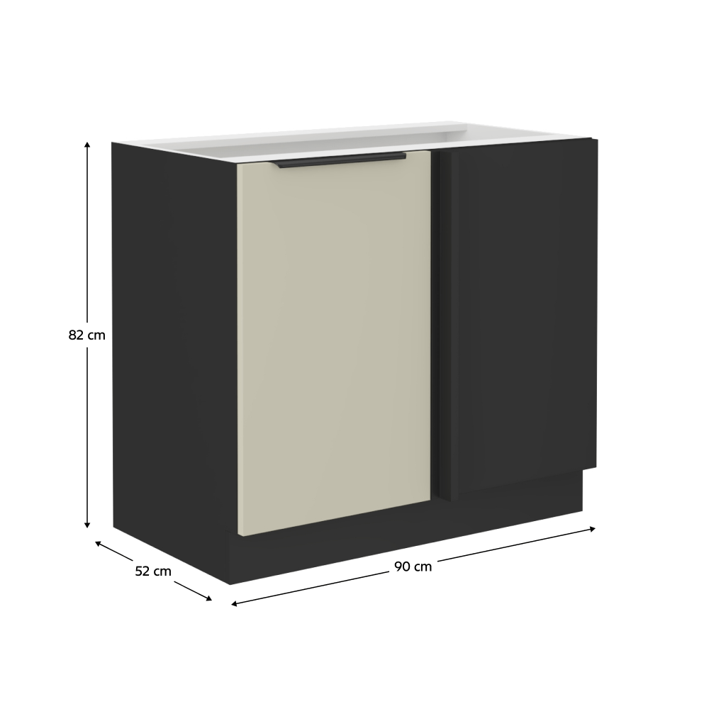 Dulap inferior, casmir/negru, ARAKA 105 ND 1F BB — imaginea 19