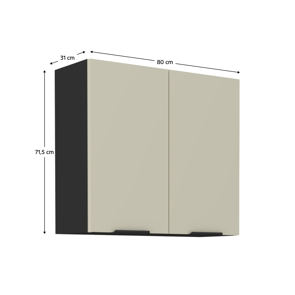 Dulap superior, casmir/negru, ARAKA 80 G-72 2F — imaginea 18