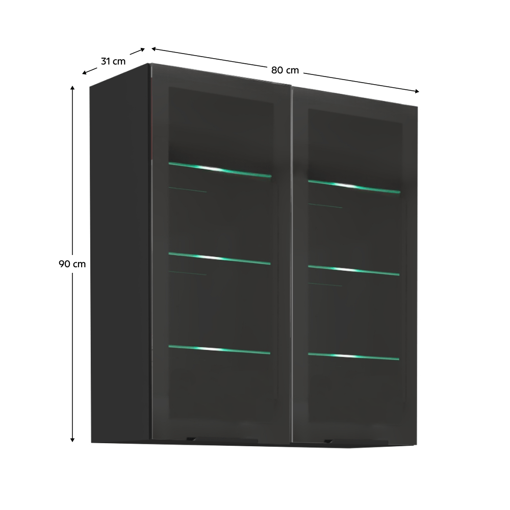 Dulap superior, negru, ARAKA/MENZO/SIBER 80 GS-90 2F — imaginea 7