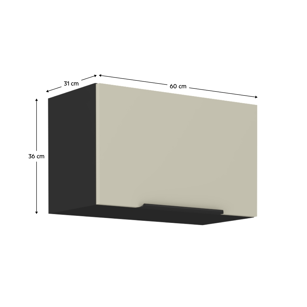 Dulap superior, casmir/negru, ARAKA 60 GU-36 1F — imaginea 7