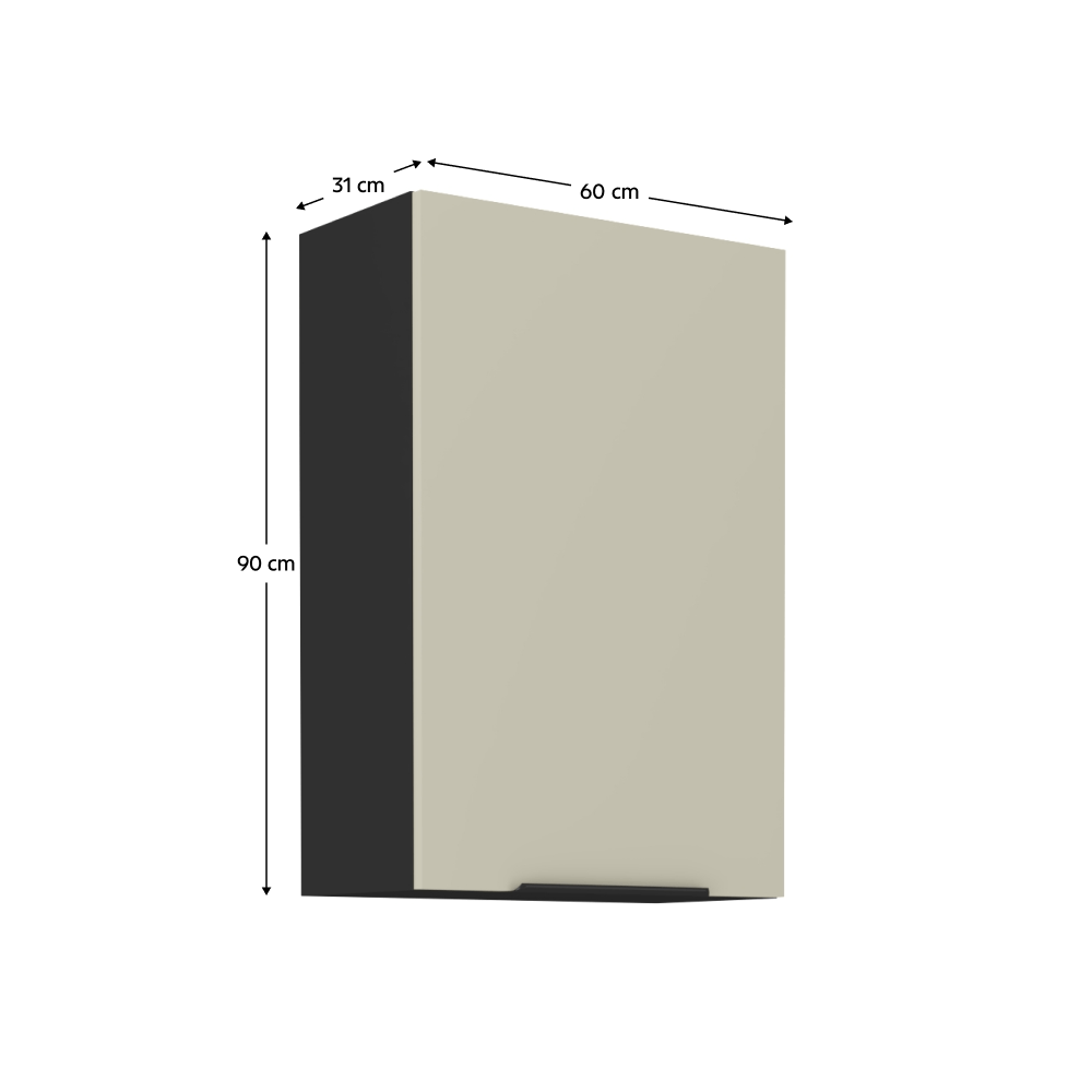 Dulap superior, casmir/negru, ARAKA 60 G-90 1F — imaginea 7
