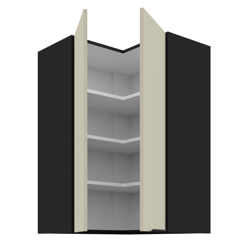 Dulap de colt superior, casmir/negru, ARAKA 60x60 GN-90 2F — imaginea 2