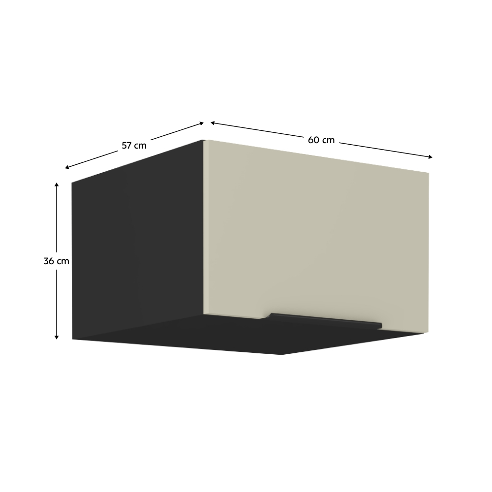 Dulap superior, casmir/negru, ARAKA 60 NAGU-36 1F — imaginea 19
