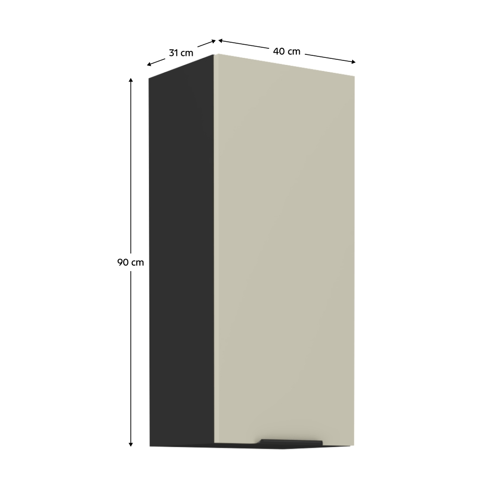 Dulap superior, casmir/negru, ARAKA 40 G-90 1F — imaginea 17