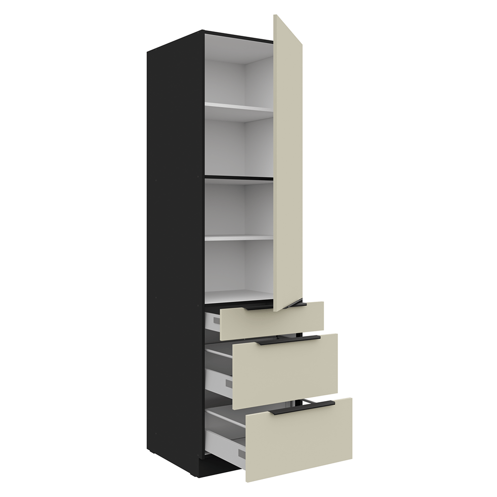 Dulap inalt, casmir/negru, ARAKA 60 DKS-210 3S1F — imaginea 2
