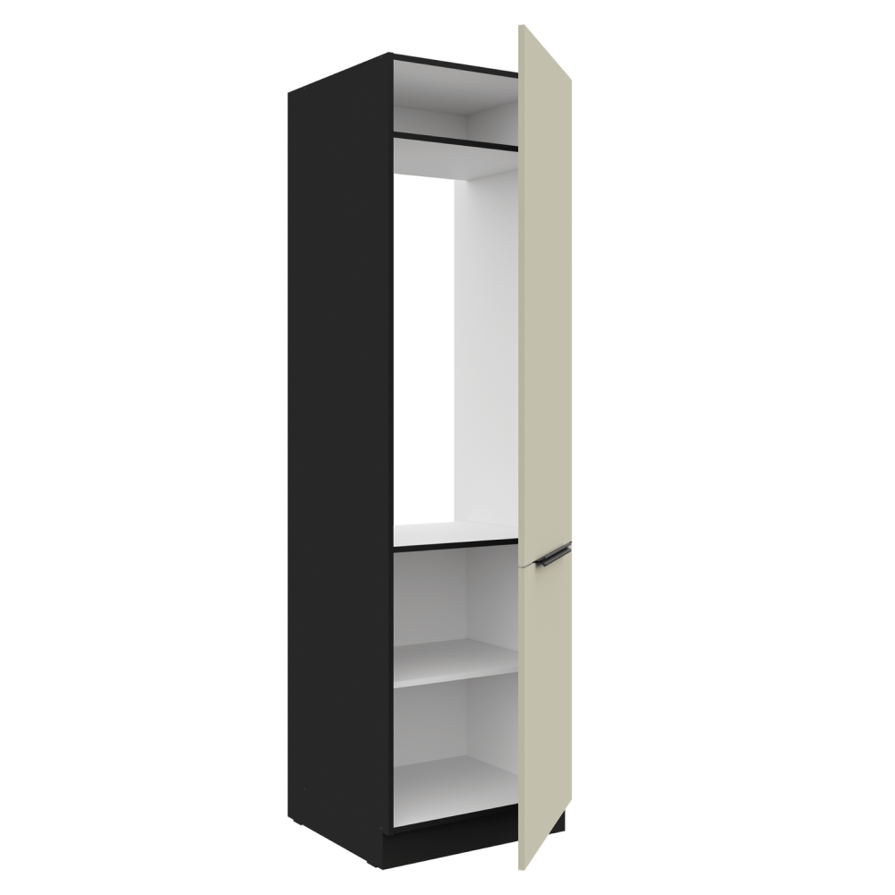 Dulap pentru frigider incorporabil, casmir/negru, ARAKA 60 LO-210 2F — imaginea 2
