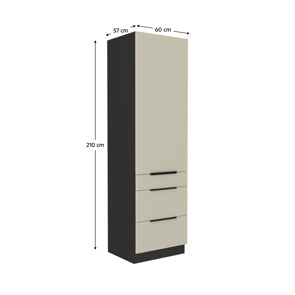 Dulap inalt, casmir/negru, ARAKA 60 DKS-210 3S1F — imaginea 19