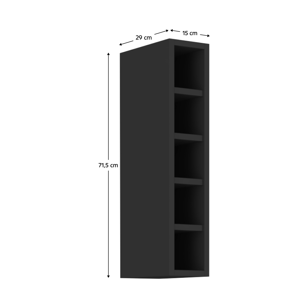 Dulap cu raft superior, negru, ARAKA/MENZO/SIBER 15 G-72 OTW — imaginea 6