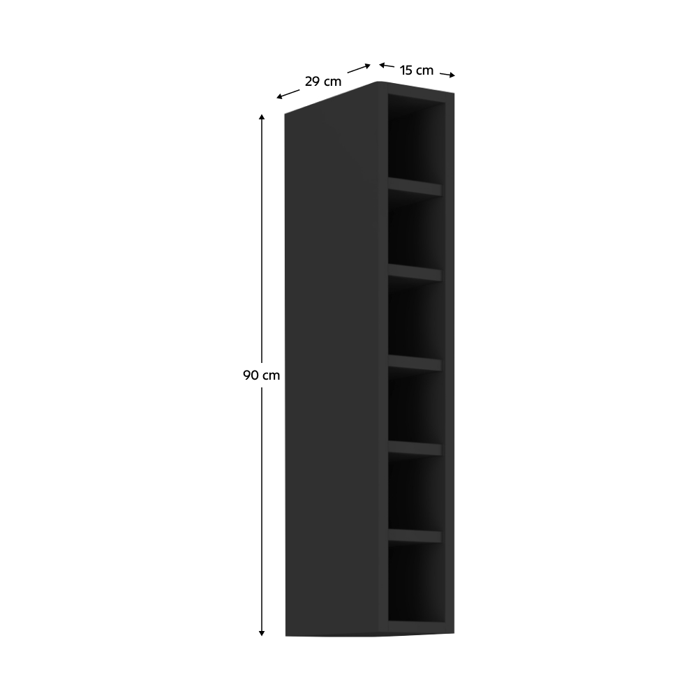 Dulap superior cu polita, negru, ARAKA/MENZO/SIBER 15 G-90 OTW — imaginea 6