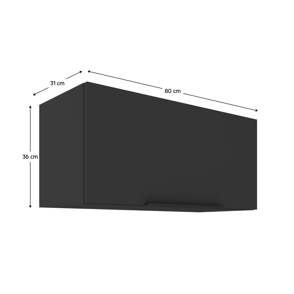 Dulap superior, negru, SIBER 80 GU-36 1F — imaginea 9