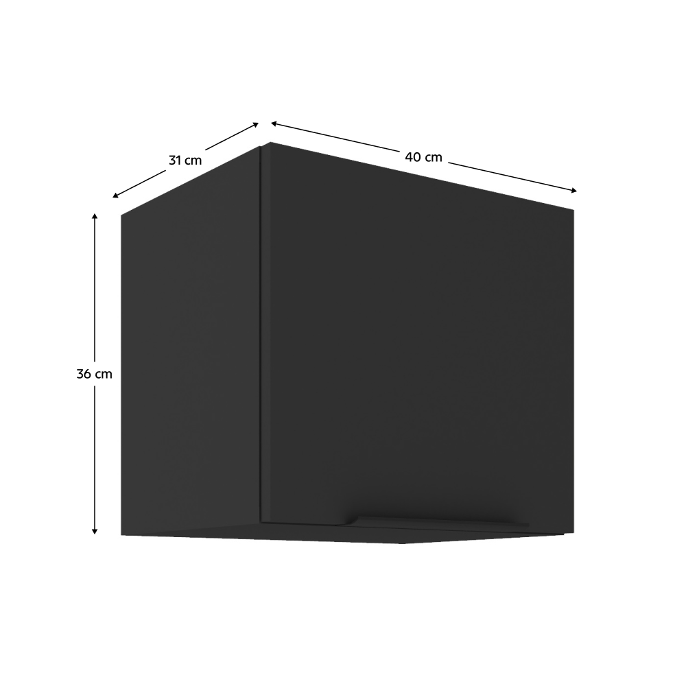 Dulap superior, negru, SIBER 40 GU-36 1F — imaginea 9