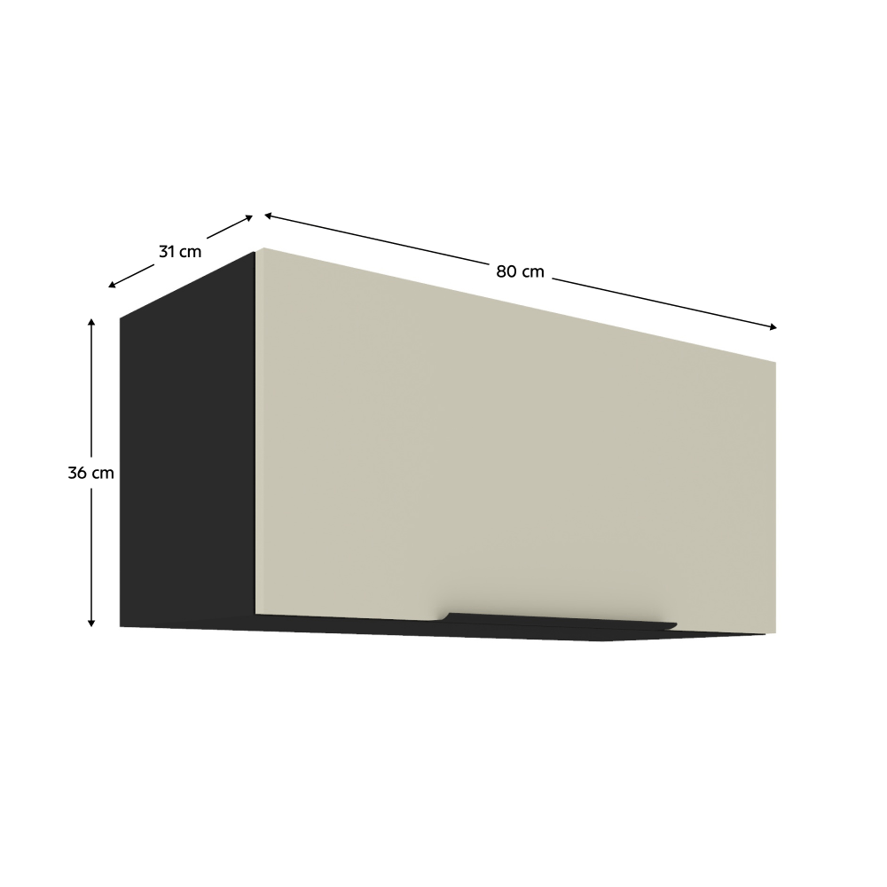 Dulap superior, casmir/negru, ARAKA 80 GU-36 1F — imaginea 6