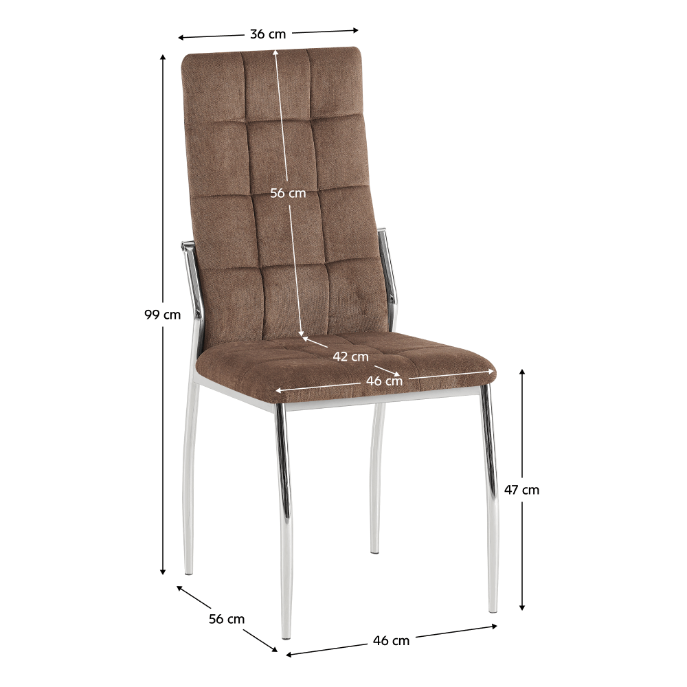 Scaun, tesatura maro inchis/metal, ADORA 2 NEW — imaginea 2