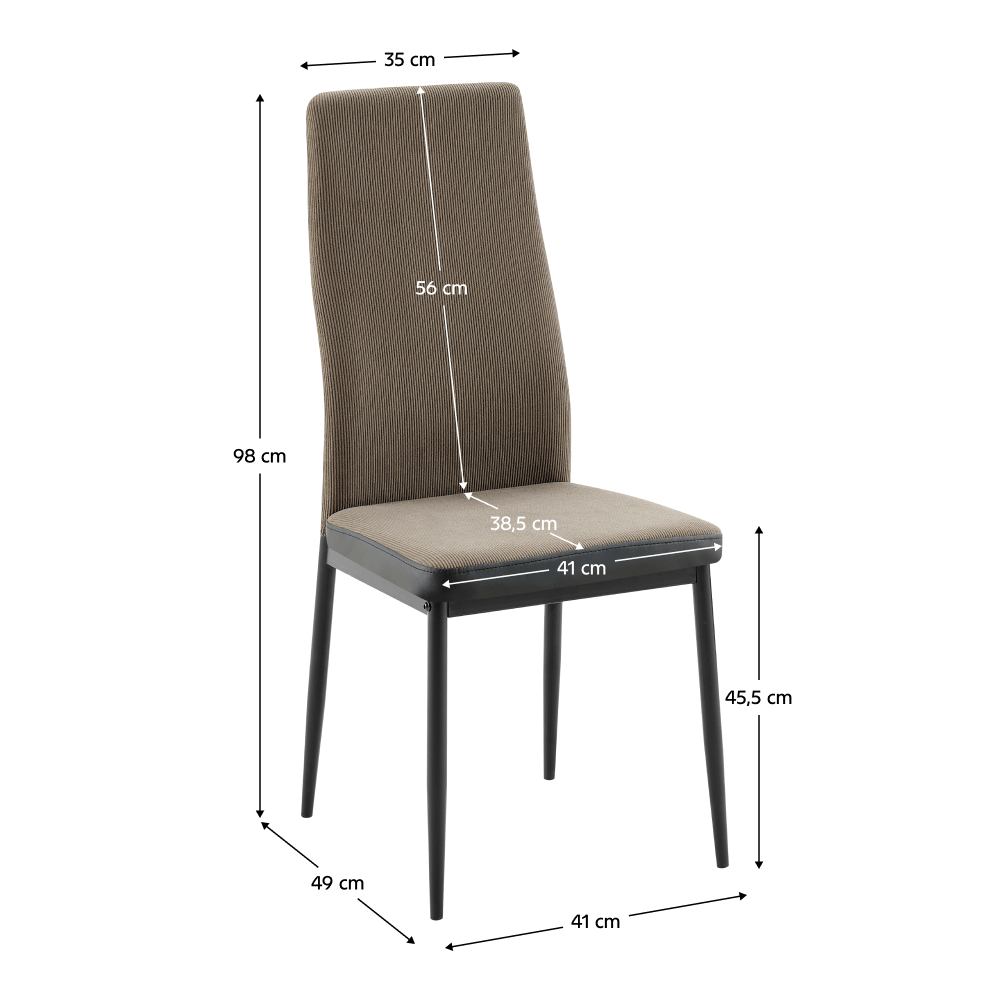 Scaun bucatarie, maro inchis/negru, ENRA NEW — imaginea 2