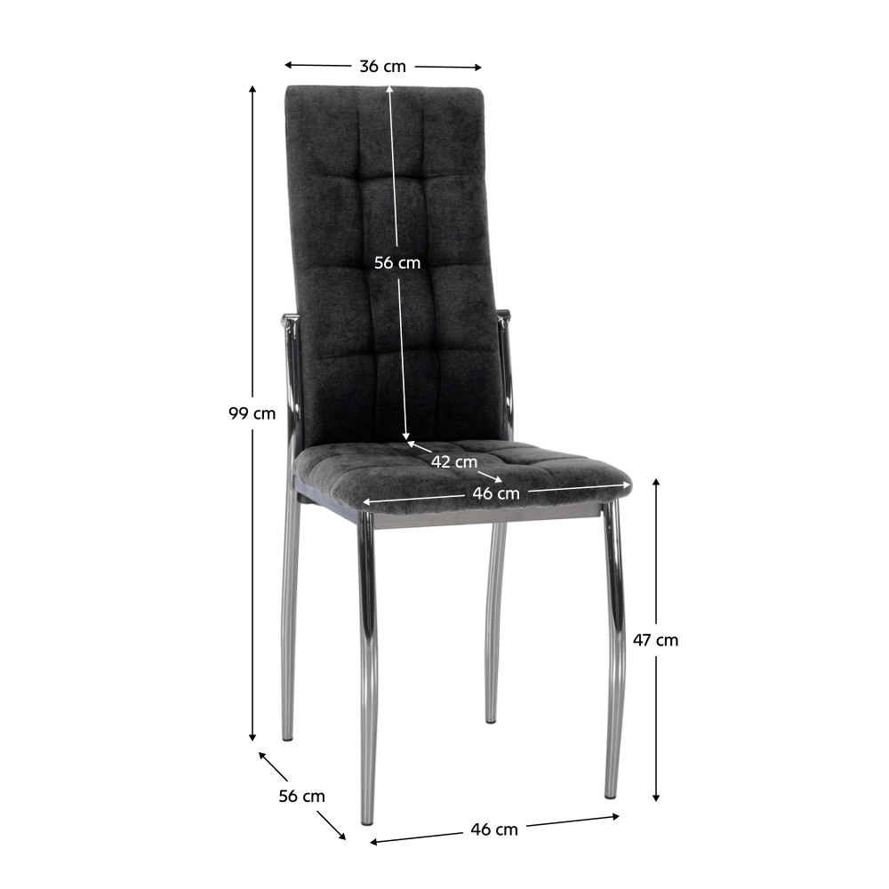Scaun, tesatura gri inchis/metal, ADORA 2 NEW — imaginea 7