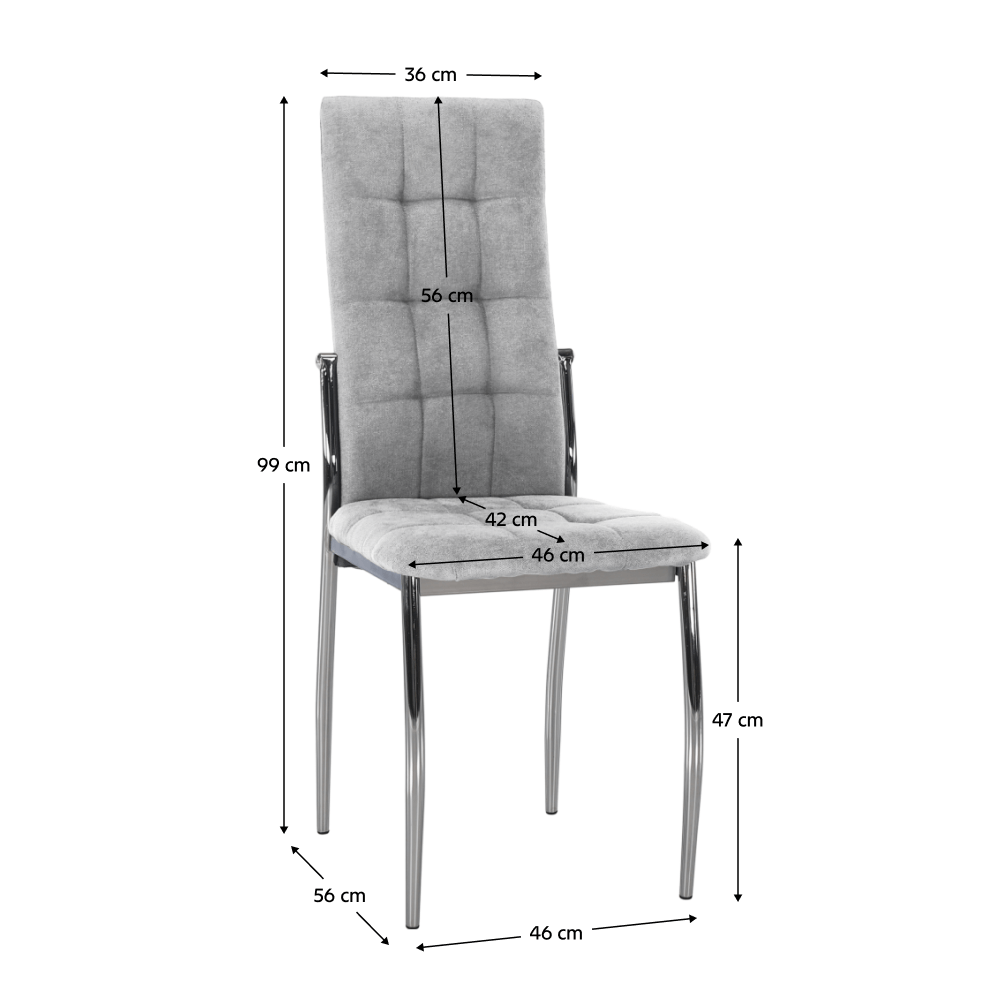Scaun, tesatura gri/metal, ADORA 2 NEW — imaginea 8