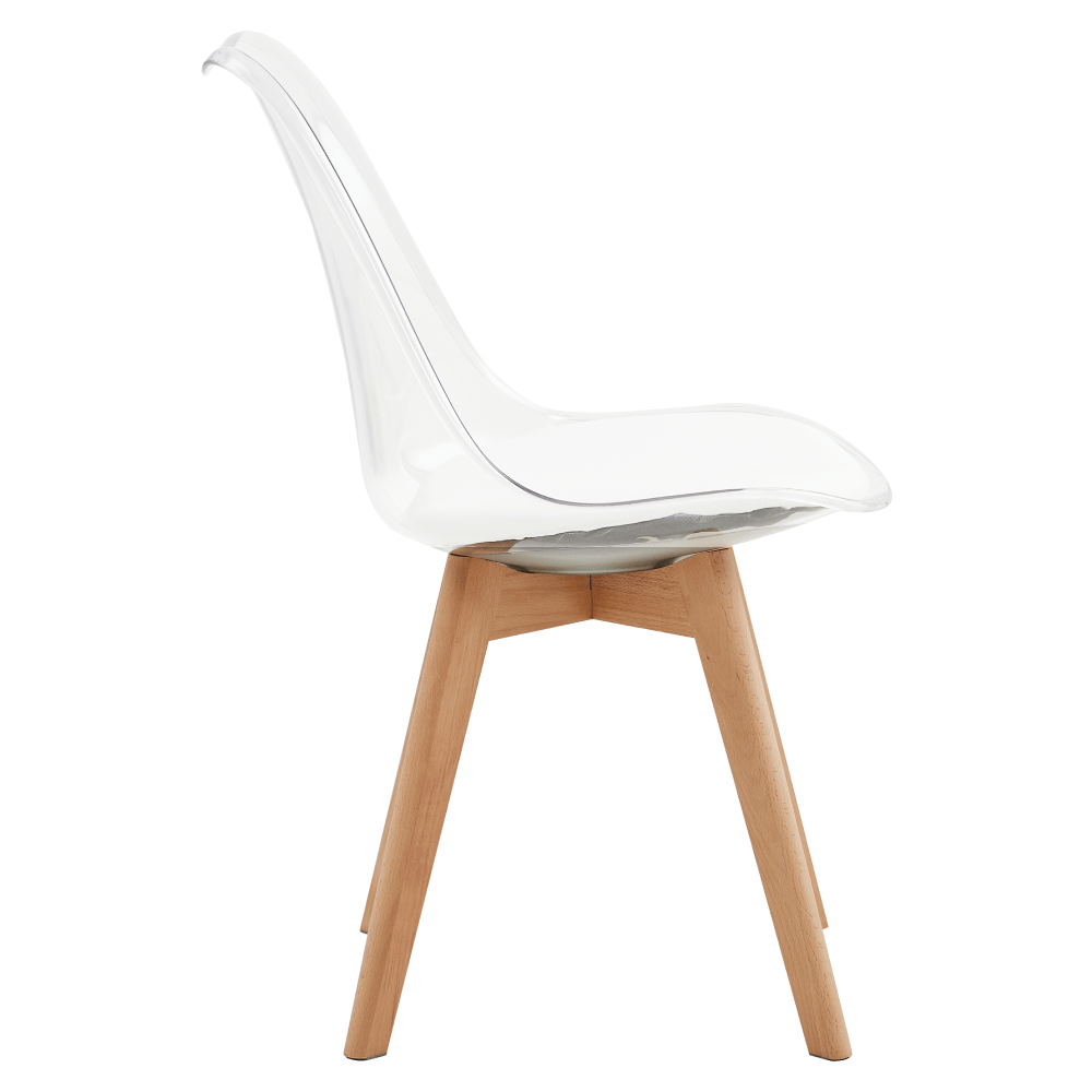 Scaun, transparent, acrilat/piele ecologica/fag, BALI 2 NEW — imaginea 2