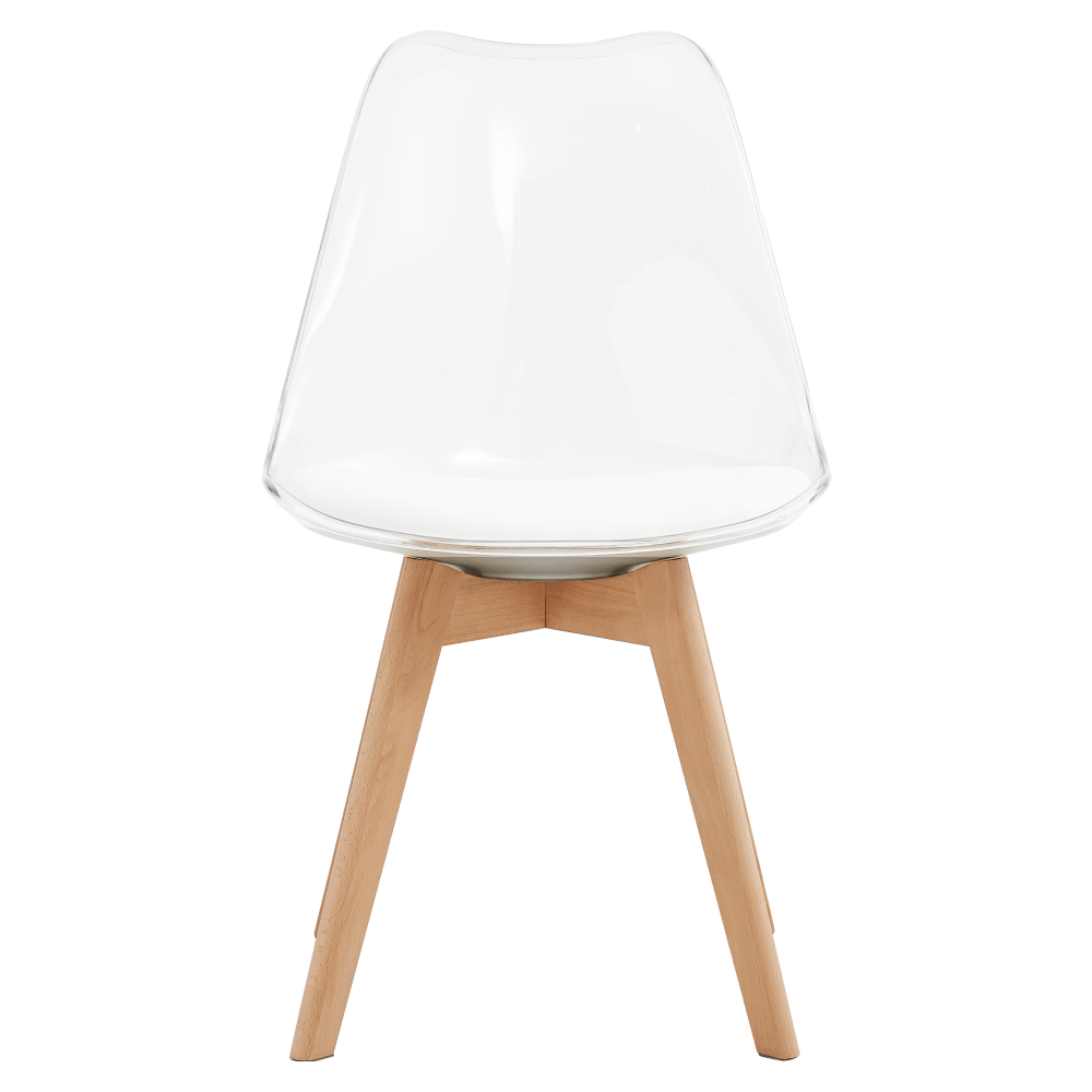 Scaun, transparent, acrilat/piele ecologica/fag, BALI 2 NEW — imaginea 3