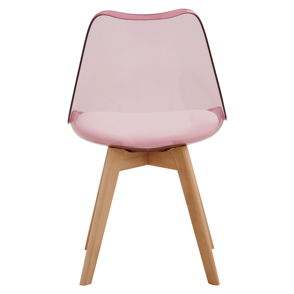Scaun, roz transparent, acrilic/piele ecologica/fag, BALI 2 NEW — imaginea 4