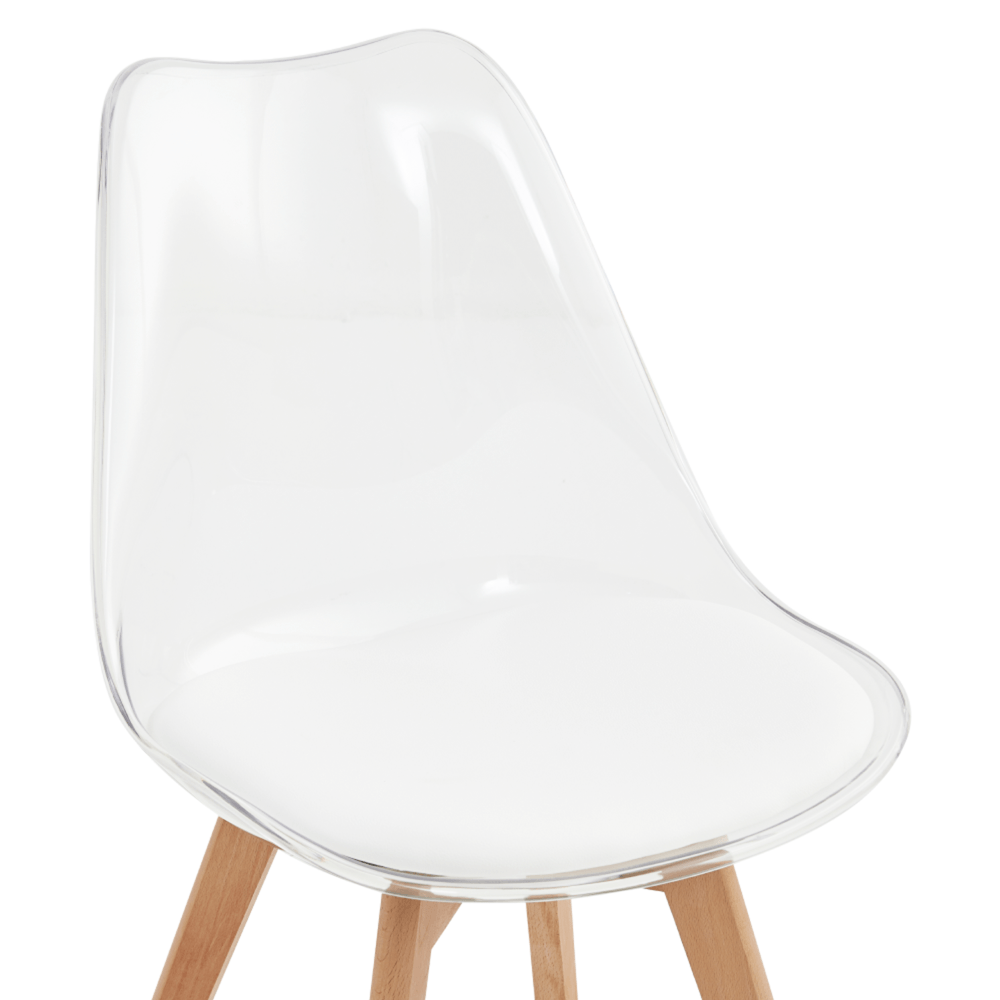 Scaun, transparent, acrilat/piele ecologica/fag, BALI 2 NEW — imaginea 5