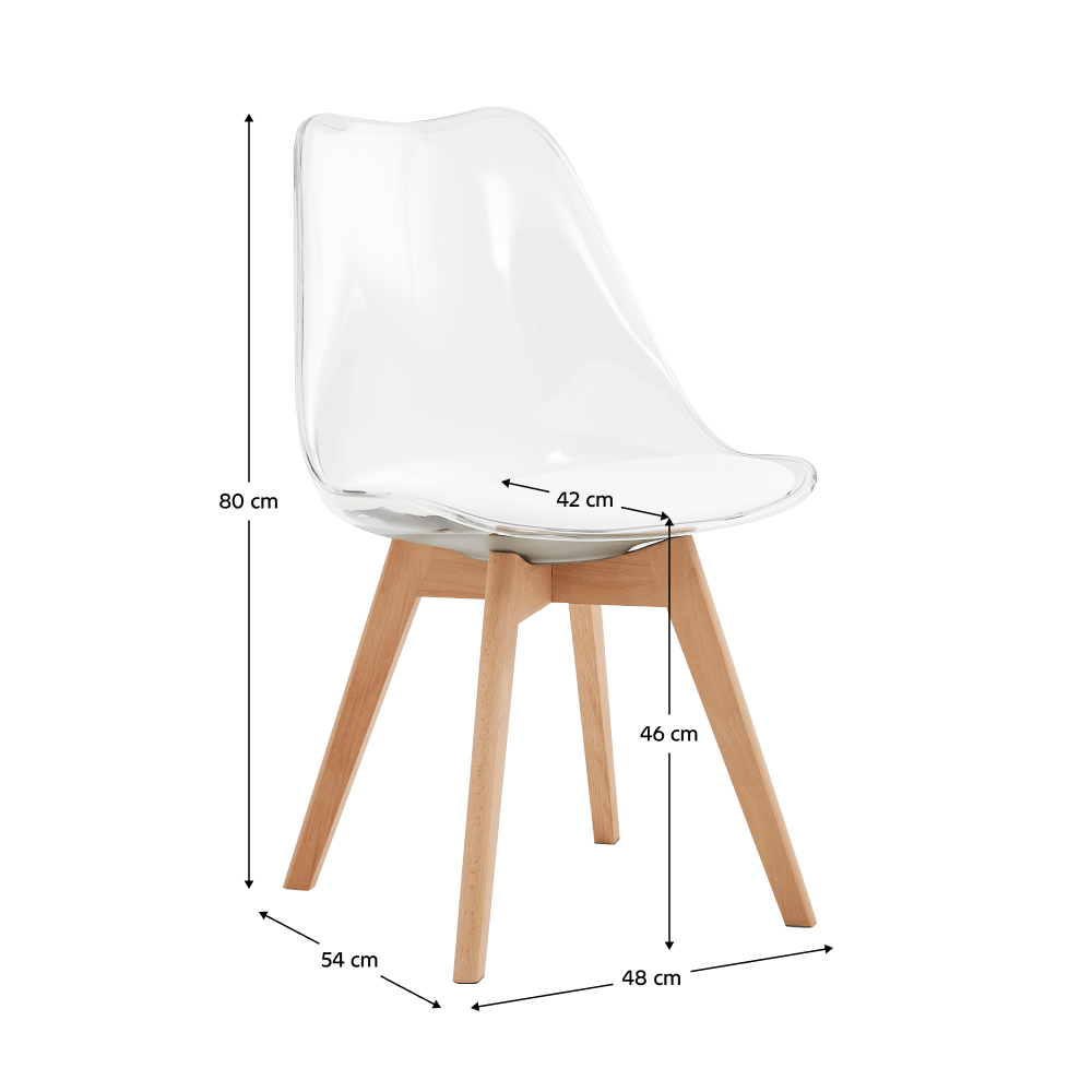 Scaun, transparent, acrilat/piele ecologica/fag, BALI 2 NEW — imaginea 6