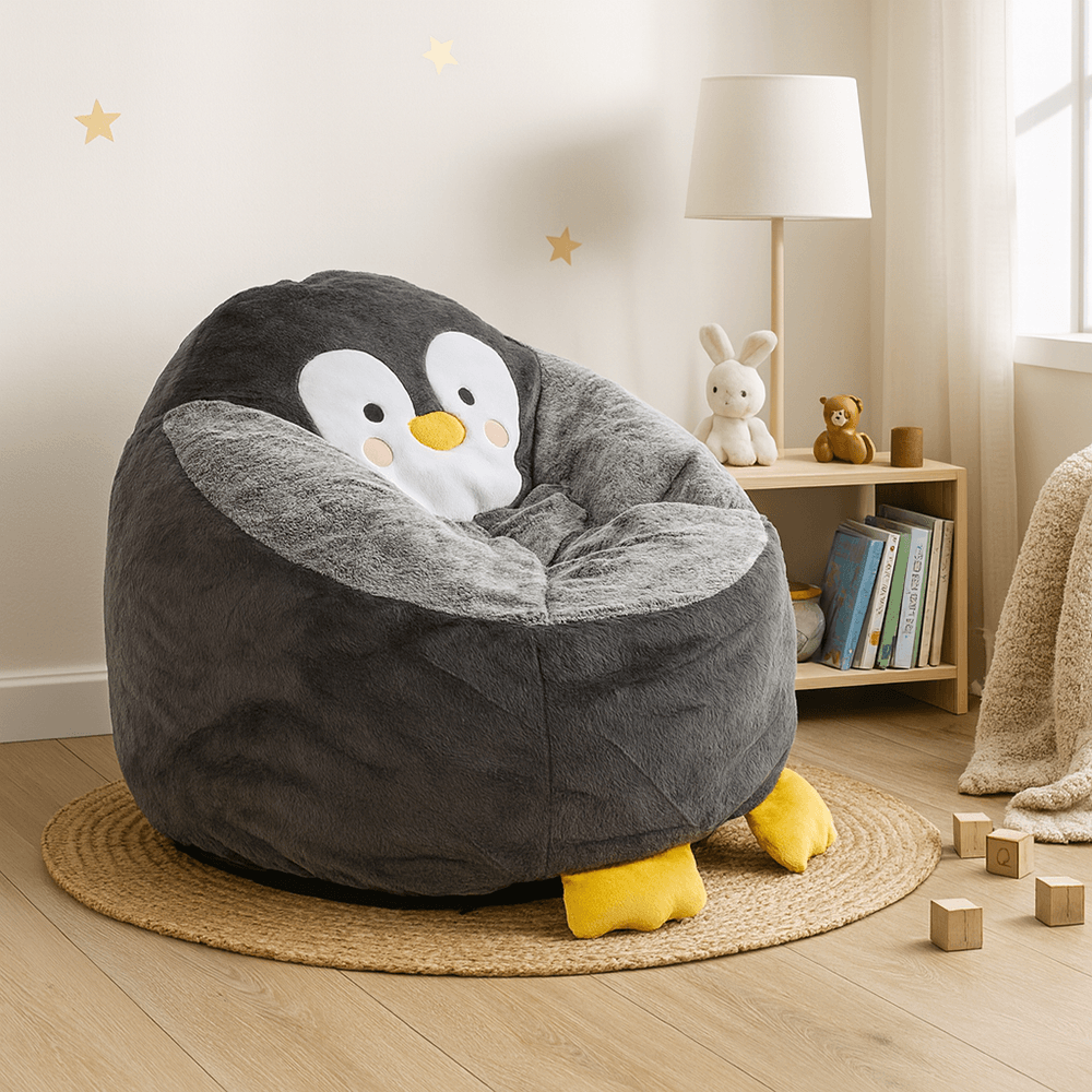 Fotoliu tip sac pinguin, gri, PINGO — imaginea 2