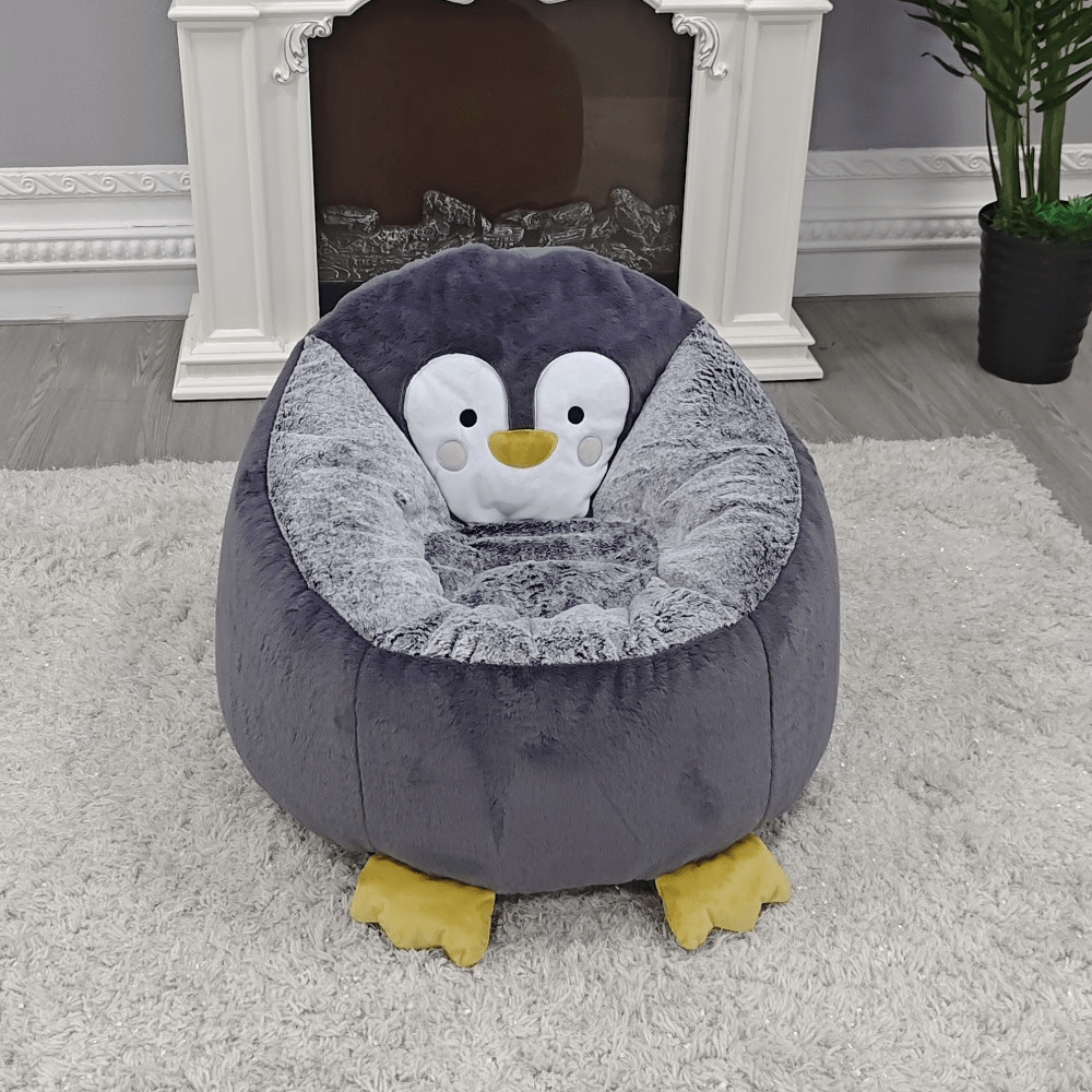Fotoliu tip sac pinguin, gri, PINGO — imaginea 3