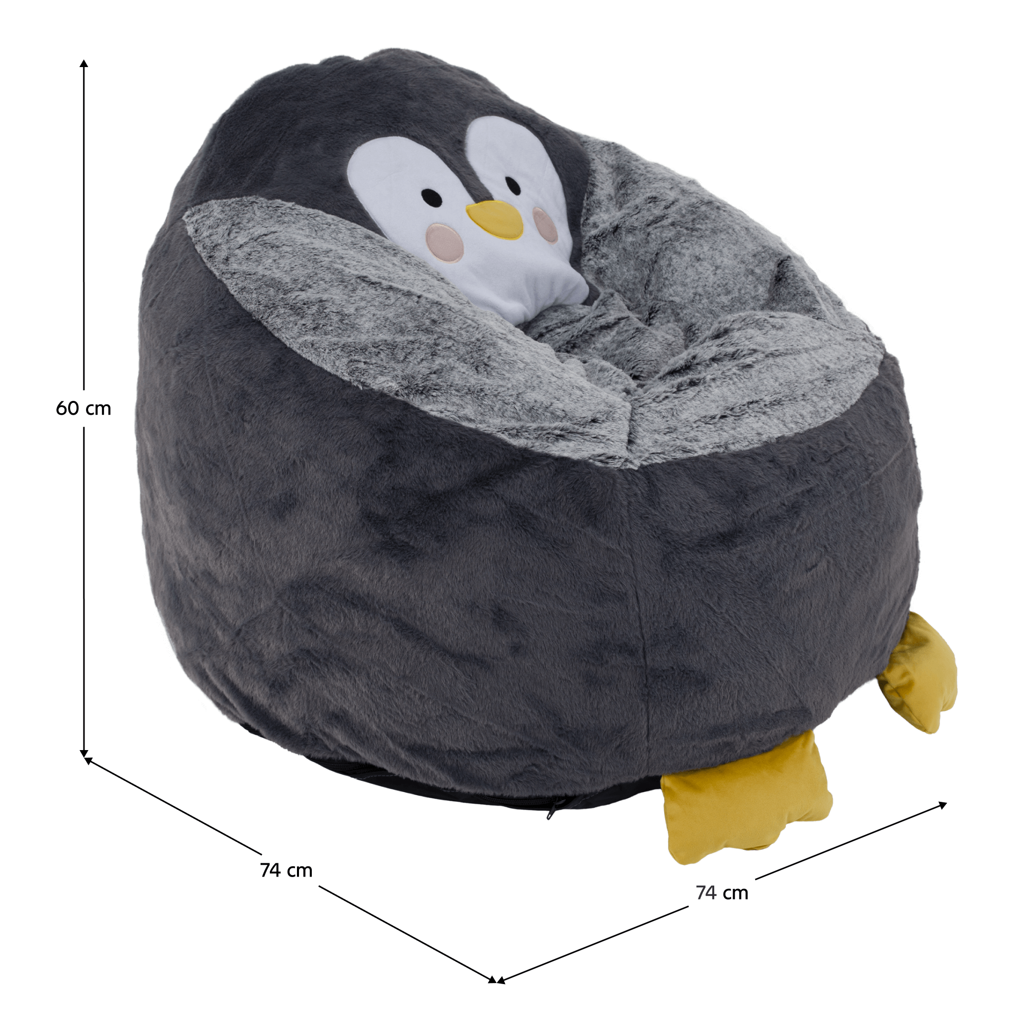 Fotoliu tip sac pinguin, gri, PINGO — imaginea 19