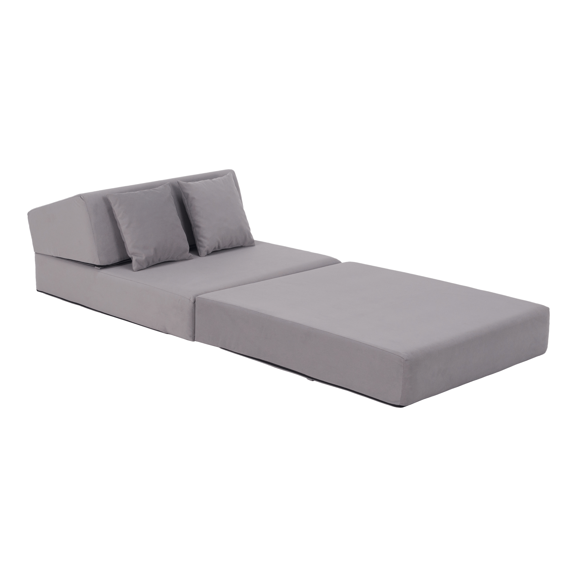 Saltea pliabila/fotoliu extensibil, 2 in 1, gri deschis, PELOS — imaginea 16