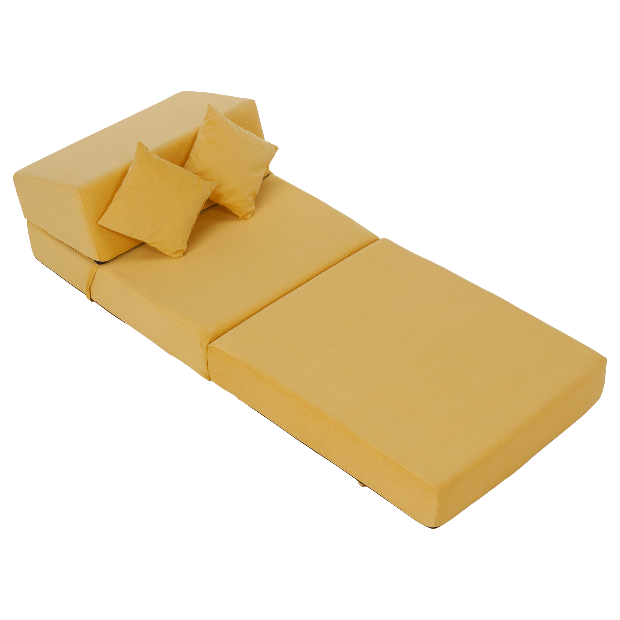Saltea pliabila/fotoliu extensibil, 2 in 1, galben, PELOS — imaginea 17