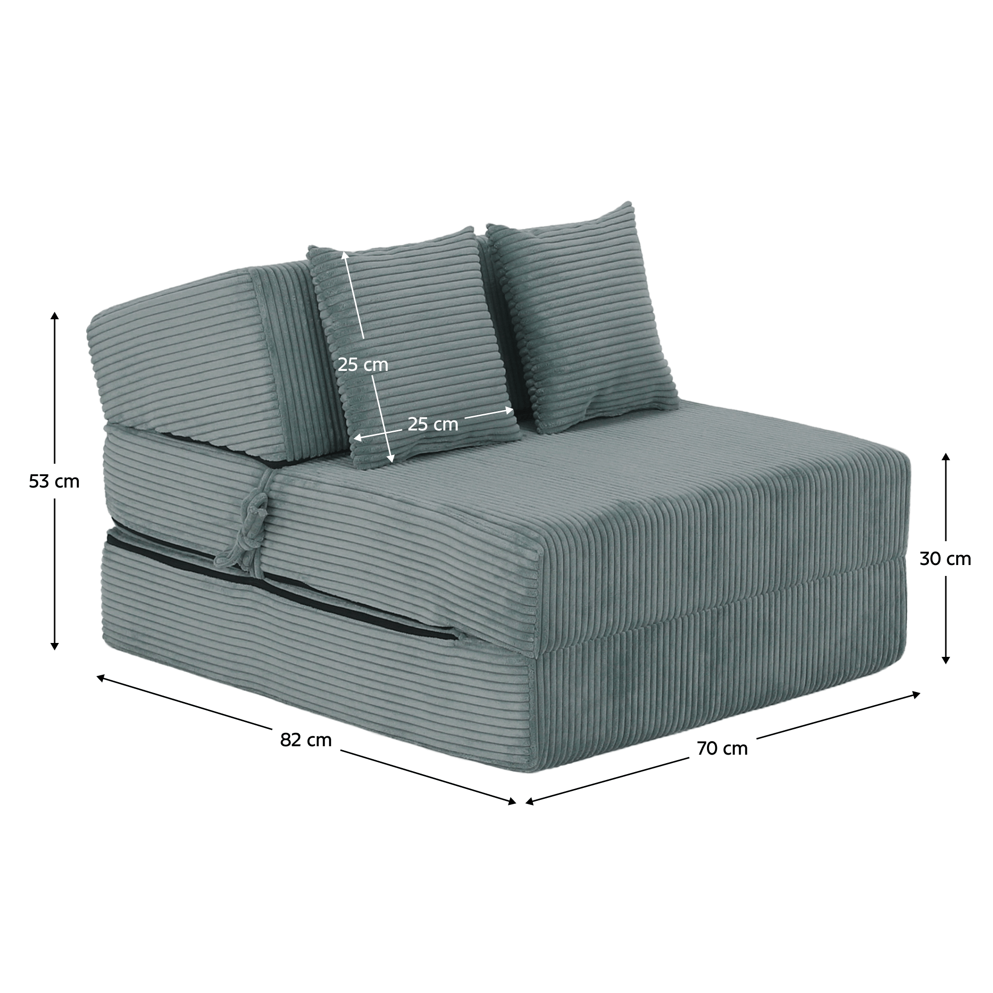 Saltea pliabila/fotoliu extensibil, 2 in 1, mentolat, PELOS — imaginea 3