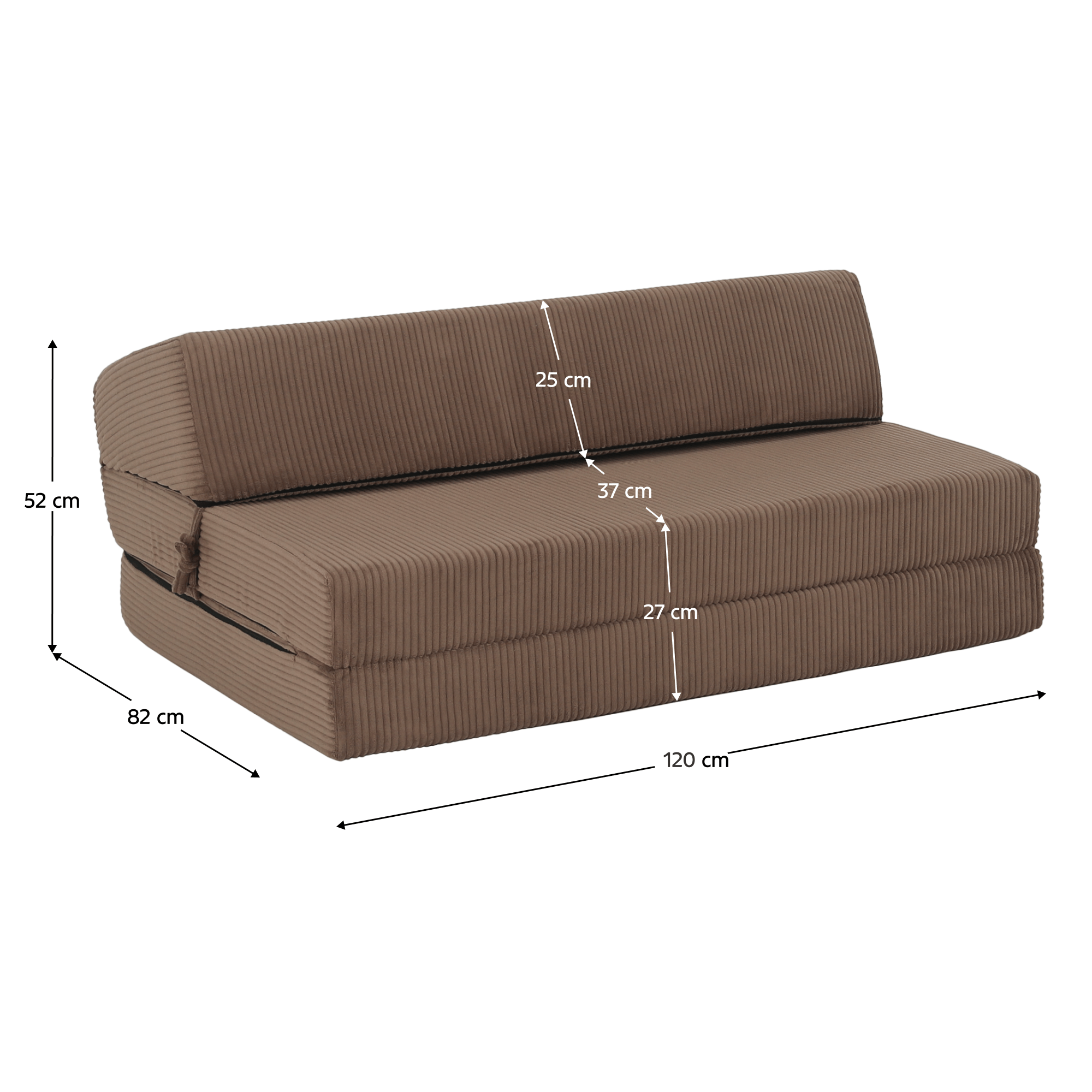 Saltea pliabila/fotoliu extensibil, 2 in 1, maro deschis, VEDIS — imaginea 11