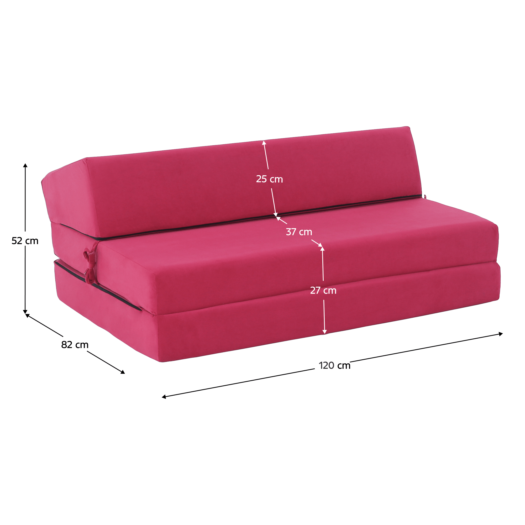 Saltea pliabila/fotoliu extensibil, 2 in 1, roz magenta, VEDIS — imaginea 16