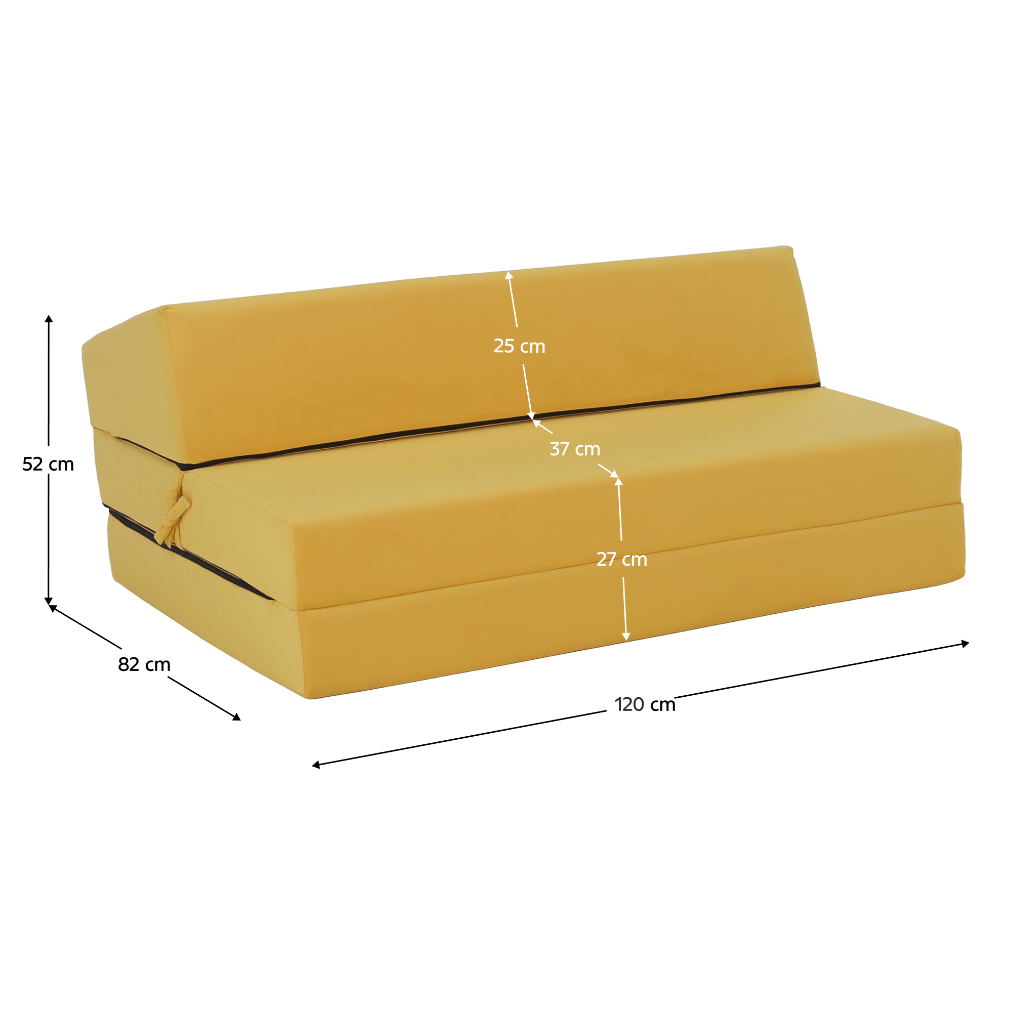 Saltea pliabila/fotoliu extensibil, 2 in 1, galben, VEDIS — imaginea 17