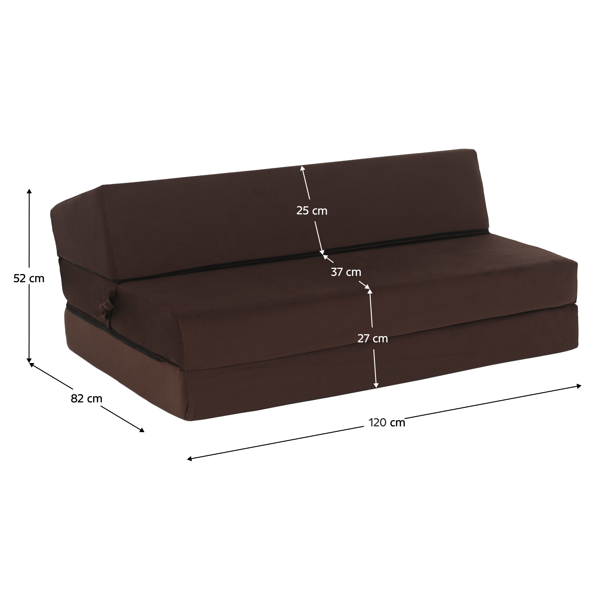 Saltea pliabila/fotoliu extensibil, 2 in 1, maro, VEDIS — imaginea 17