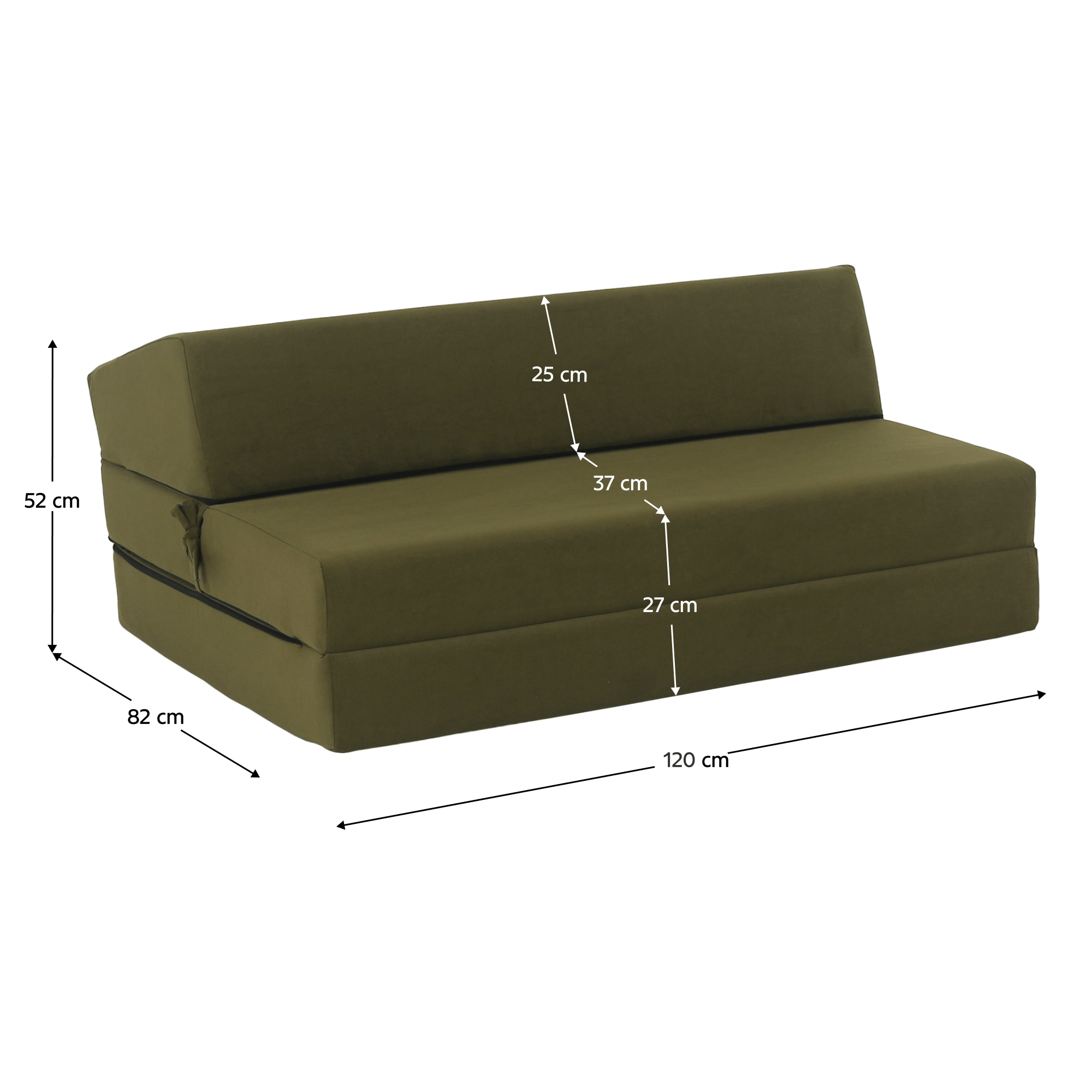 Saltea/scaun pliabil, 2 in 1, maslinie, VEDIS — imaginea 18