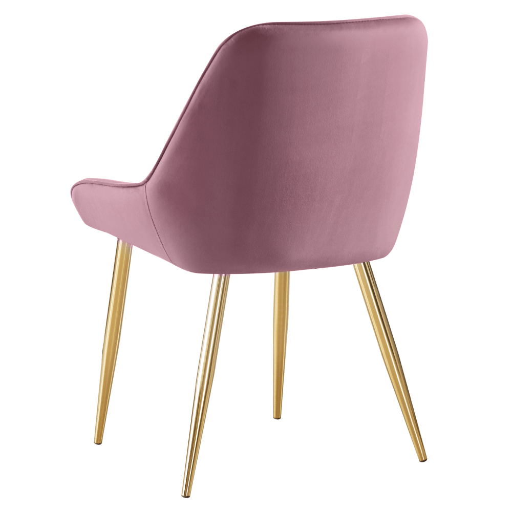 Scaun de dining, roz tesatura Velvet/gold crom-auriu, PERLIA — imaginea 5
